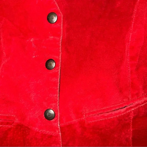 Vintage red 100% leather vest size small - Picture 4 of 8